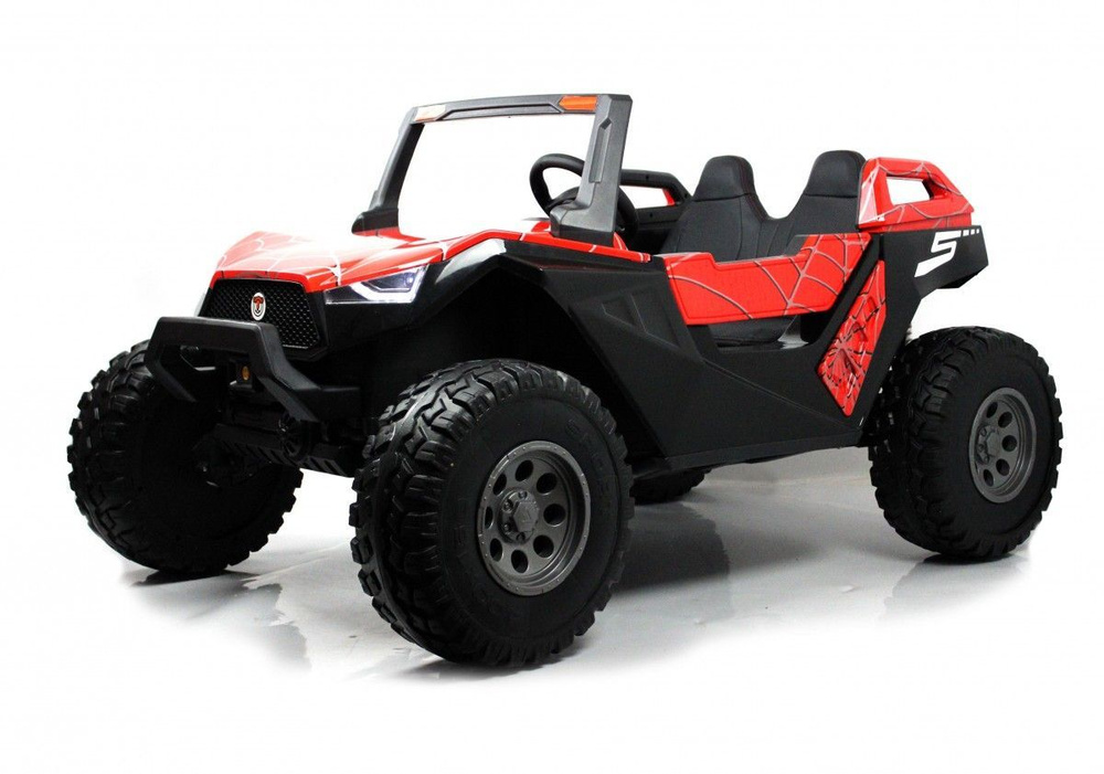 Детский электромобиль RiverToys A707AA 4WD красный Spider с дистанционным управлением, двухместный, полноприводный #1