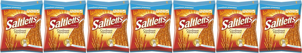 Крендельки Lorenz Saltletts классические с солью, комплект: 7 упаковок по 250 г  #1