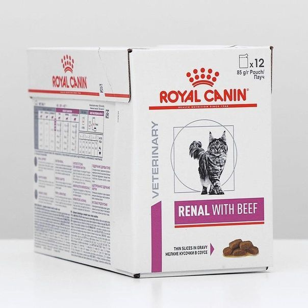 Royal Canin Renal With beef Feline (Говядина) Влажный диетический корм для взрослых кошек для поддержания #1