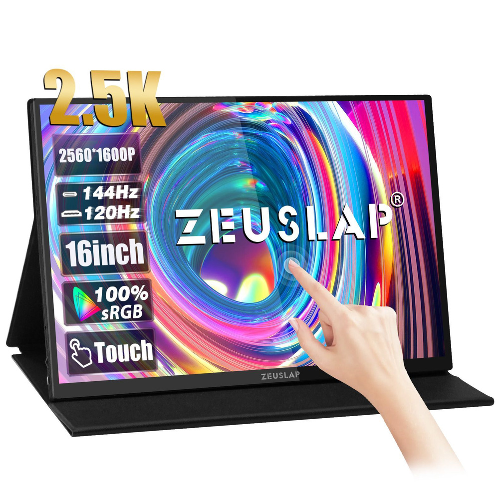 ZEUSLAP 16" Монитор ZEUSLAP-P16KT, черный #1