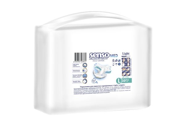 Подгузники для взрослых Senso Med Light Large, объем талии 100-145 см, 30шт.  #1