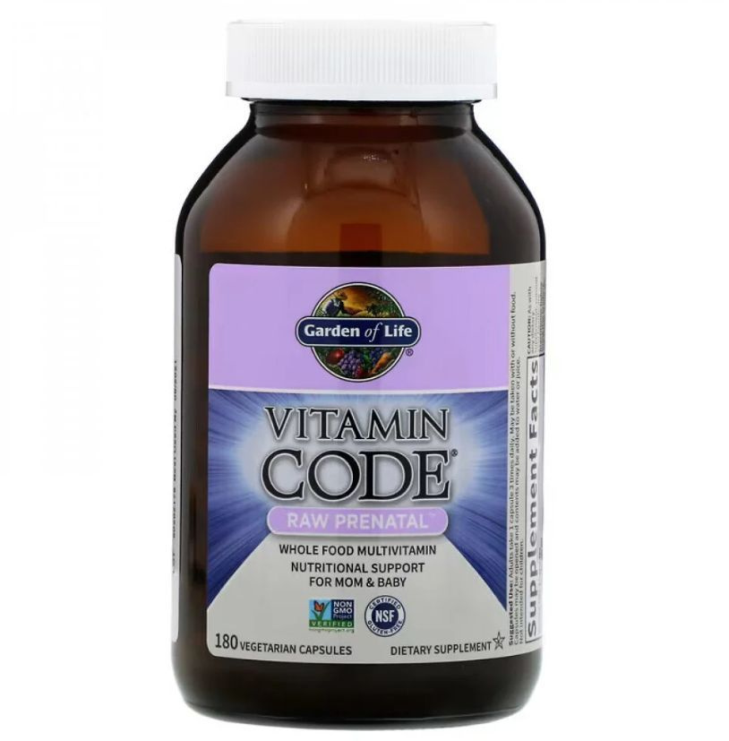 Пренатальные мультивитамины для беременных Garden of life Vitamin code Prenatal, 180 капсул  #1