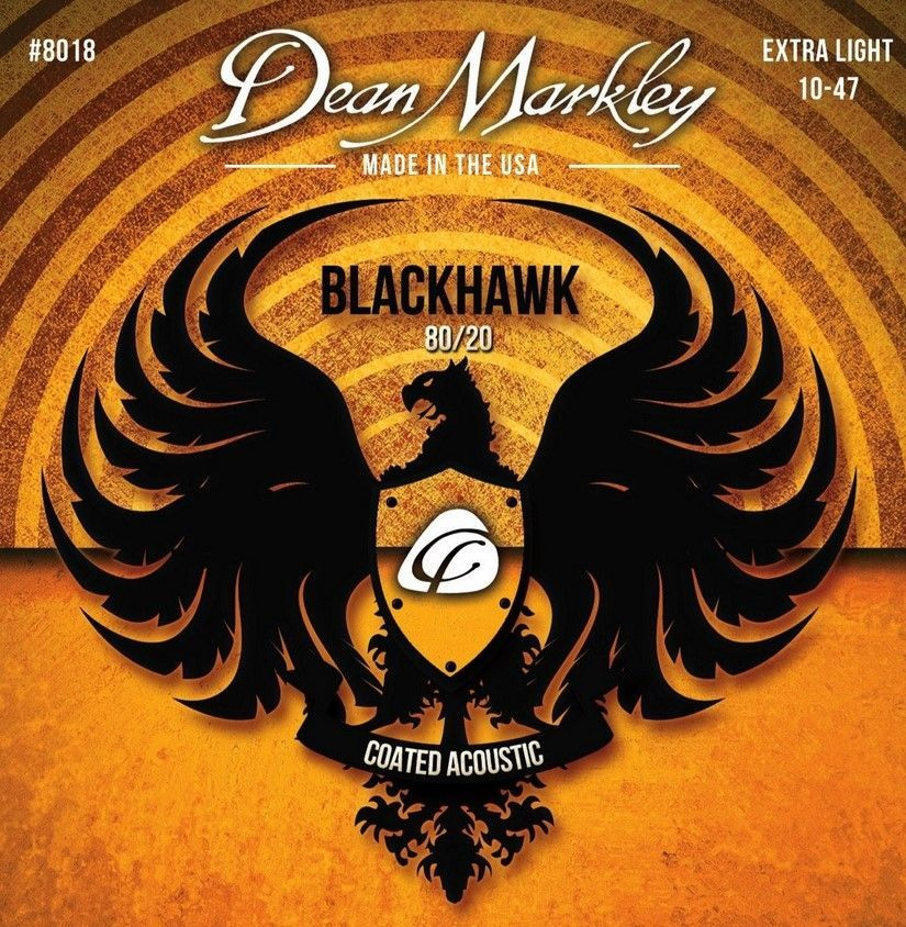 Blackhawk 80/20 Комплект струн для акустической гитары, с покрытием, 10-47, Dean Markley DM8018  #1