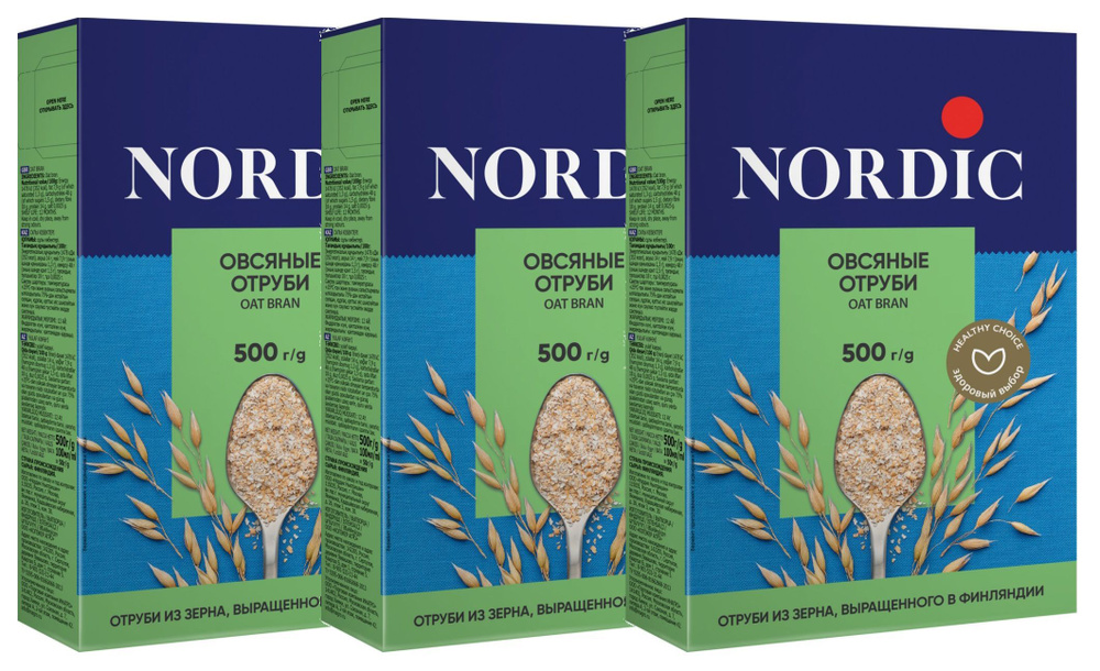 Nordic овсяные отруби, 500г х 3шт #1