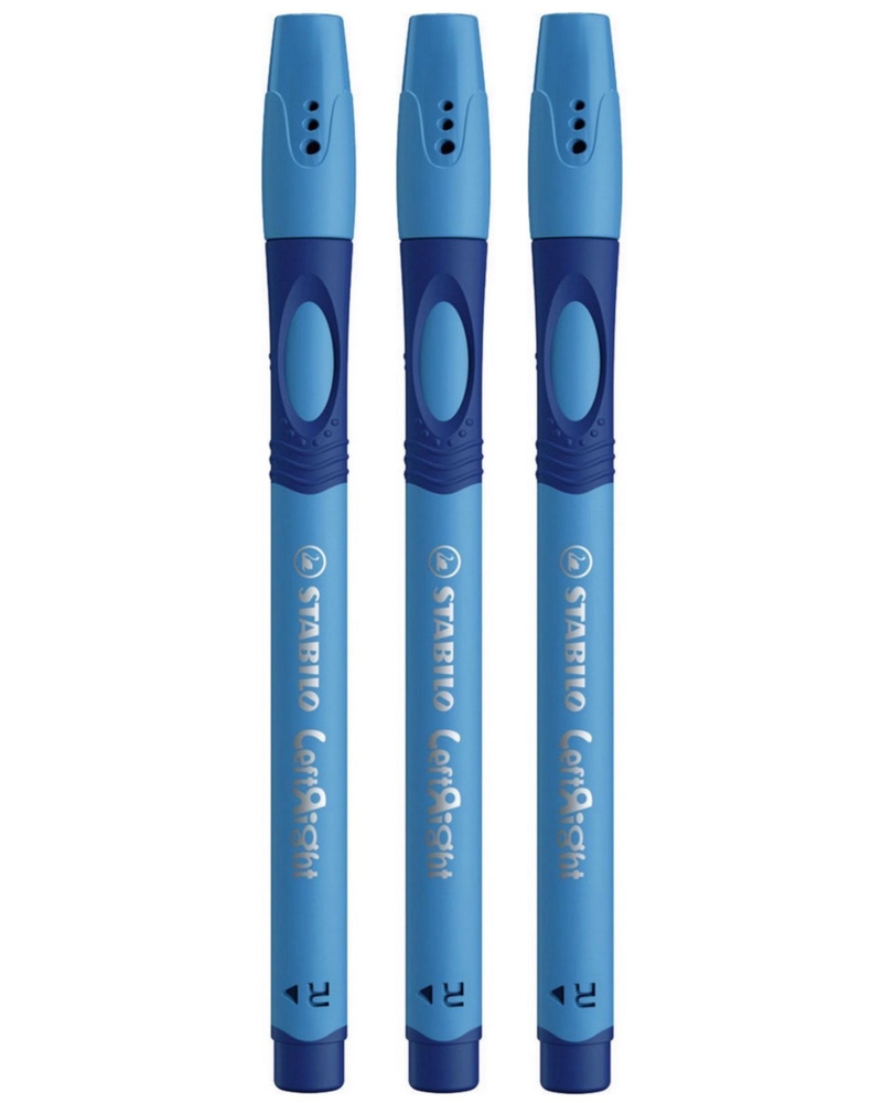 STABILO Набор ручек Шариковая, толщина линии: 0.45 мм, цвет: Синий, 3 шт.  #1