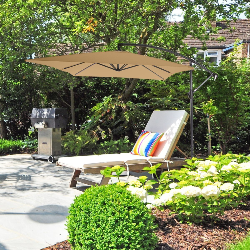 Садовый зонт большой Green Glade 6403 светло-коричневый для дачи, кемпинга, пикника и отдыха на природе, #1