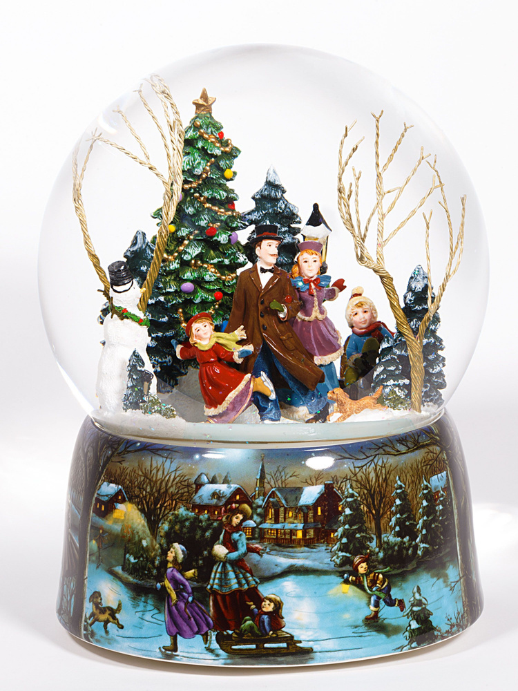 Снежный шар Glassglobe "Belle Epoque. Катания на коньках", 15 cm, стекло  #1