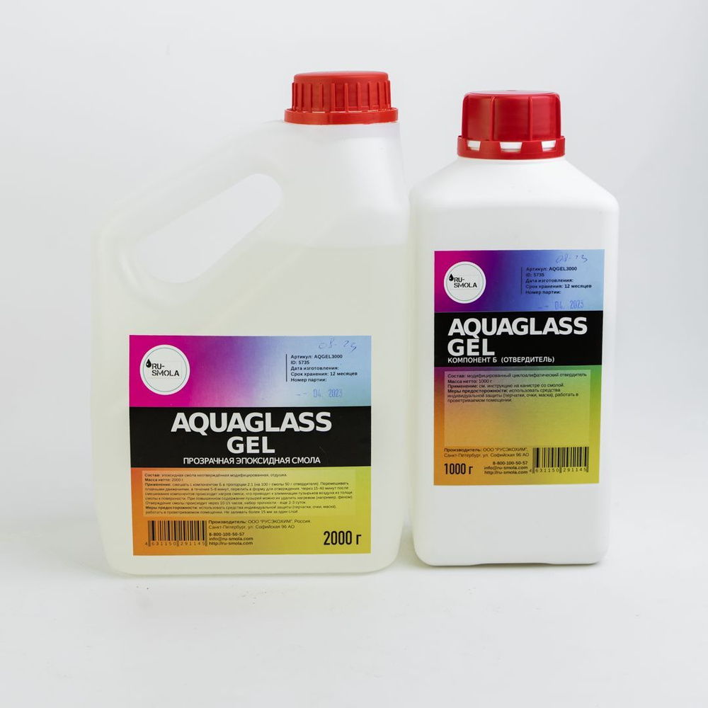 Эпоксидная смола AquaGlass GEL 3кг средней вязкости, прозрачная, универсальная, для рисования картин #1