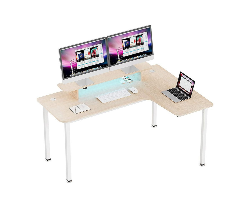 Компьютерный стол Eureka Ergonomic CD-L01 L Desk Maple 60", Right #1