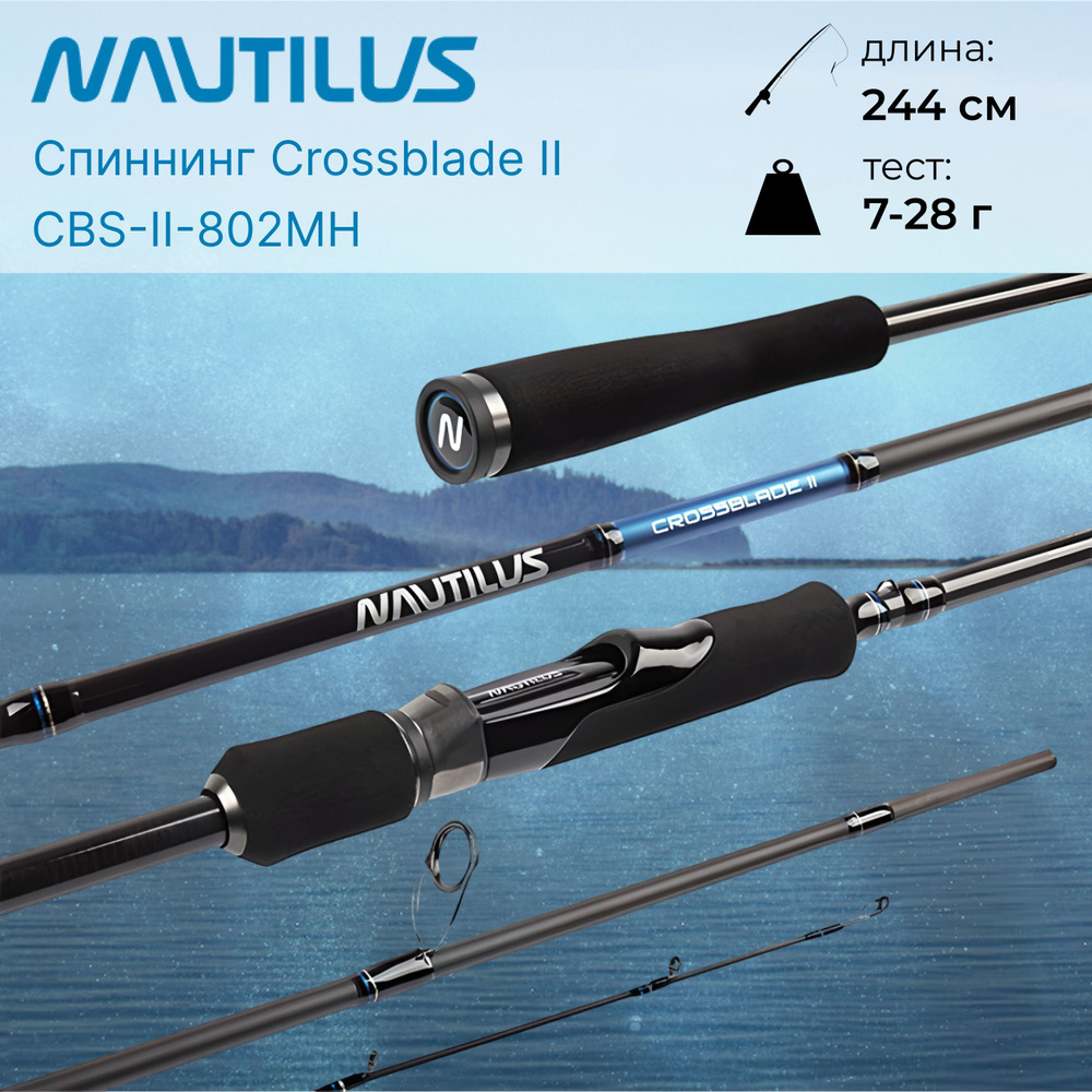 Спиннинг "NAUTILUS" Crossblade II CBS-II-802MH 244см 7-28гр #1