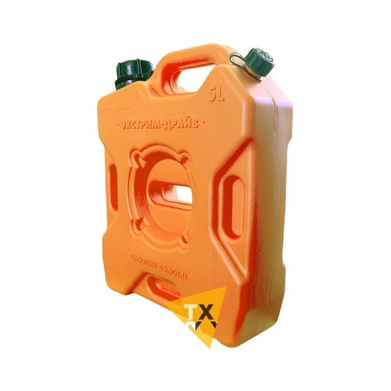 Канистра для ГСМ 5 литров с крышкой и носиком / плоская экспедиционная "Экстрим Драйв +" / цвет оранжевый #1