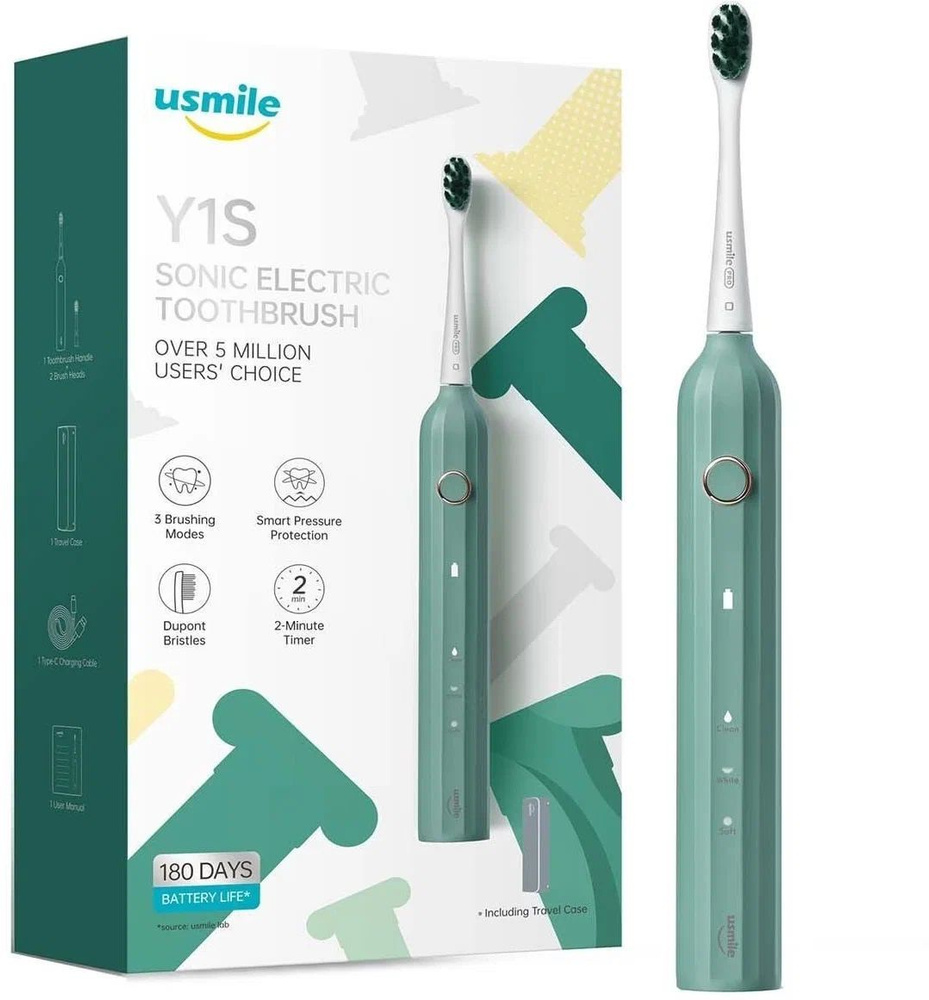 Электрическая зубная щетка usmile Y1S Green #1