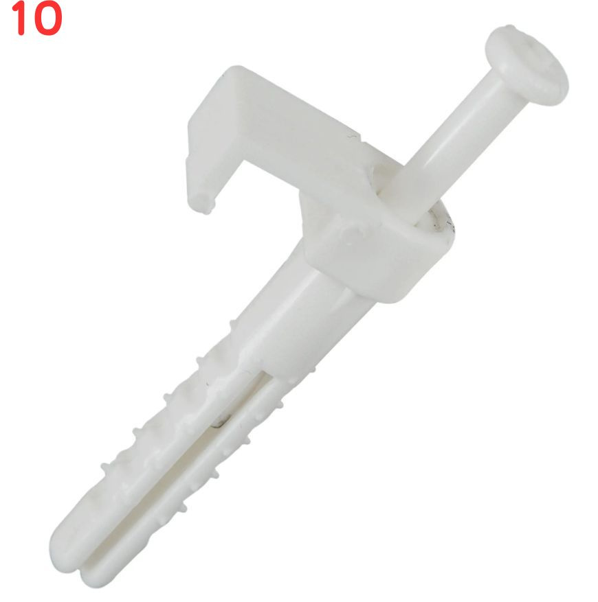 Дюбель-скоба для плоского провода 8.5х45 мм цвет белый пластик 40 шт (10 шт.), ZR13706133  #1
