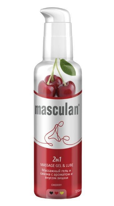 Массажная гель-смазка Masculan с ароматом вишни 2-в-1 - 130 мл. #1