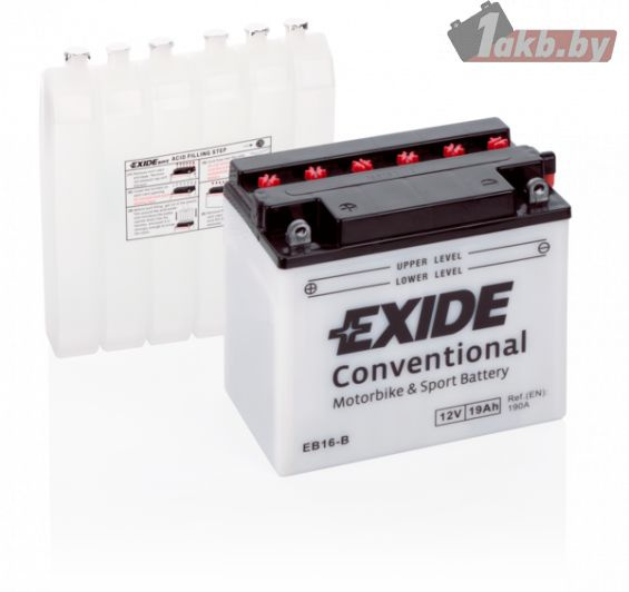 Аккумулятор автомобильный Exide EB16-B (19 A/h), 190A L+ #1