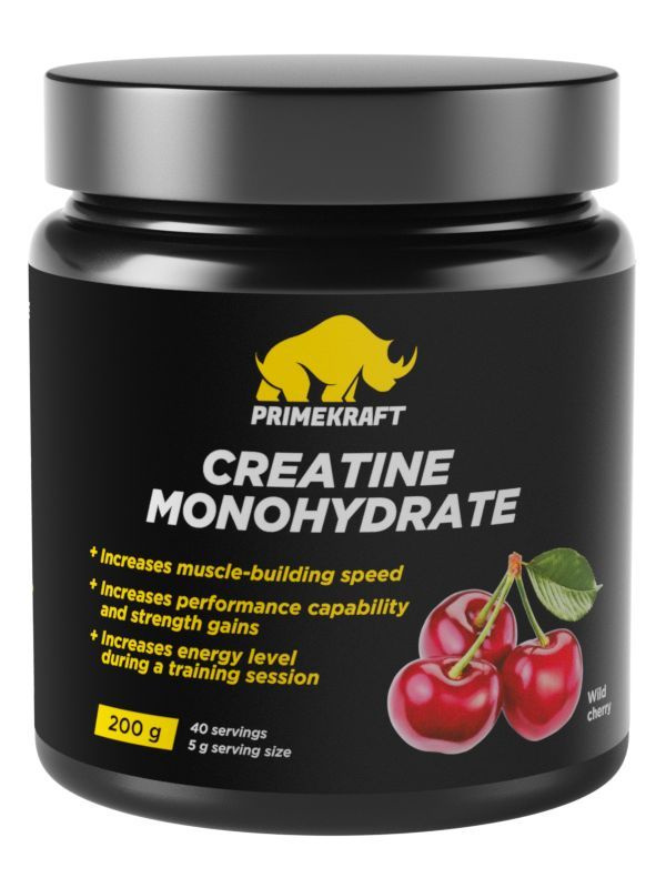 Креатин Моногидрат Prime Kraft (Прайм Крафт) Creatine Monohydrate - Дикая вишня, банка 200 гр.  #1