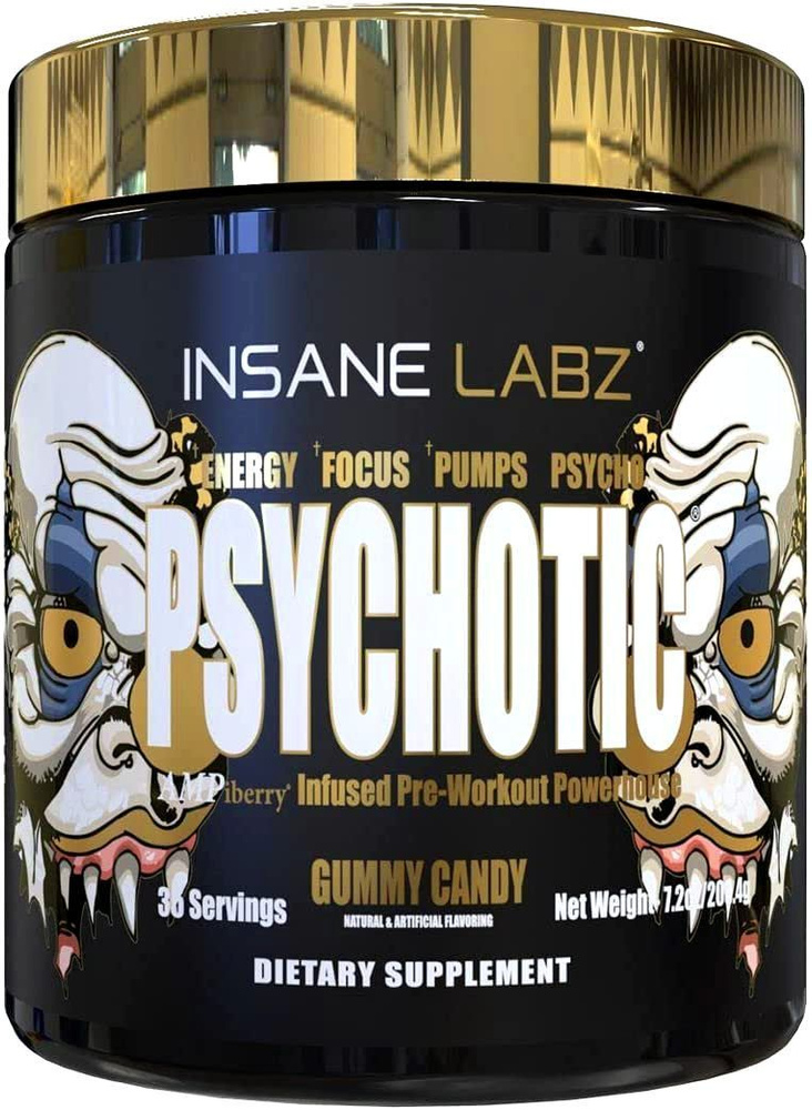 Insane Labz / PSYCHOTIC GOLD Gummy Candy Предтренировочный комплекс 35 порций, США  #1