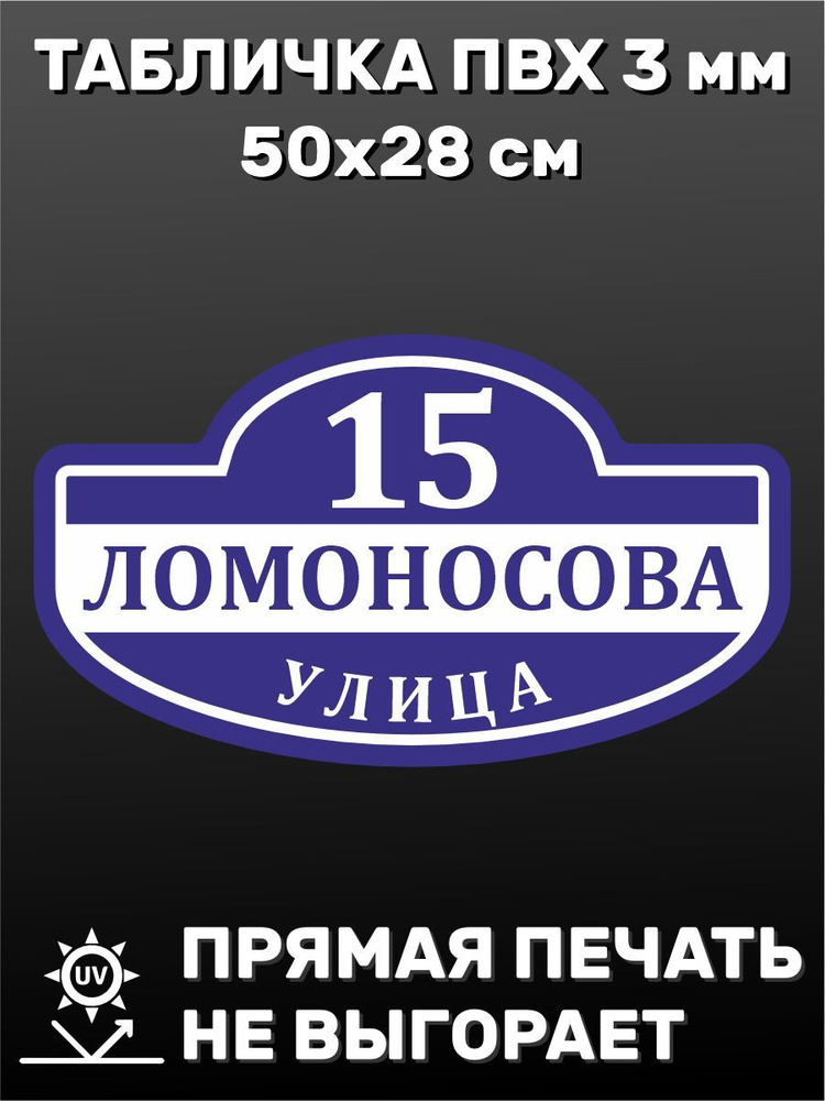 Табличка адресная на дом 50х28 см #1