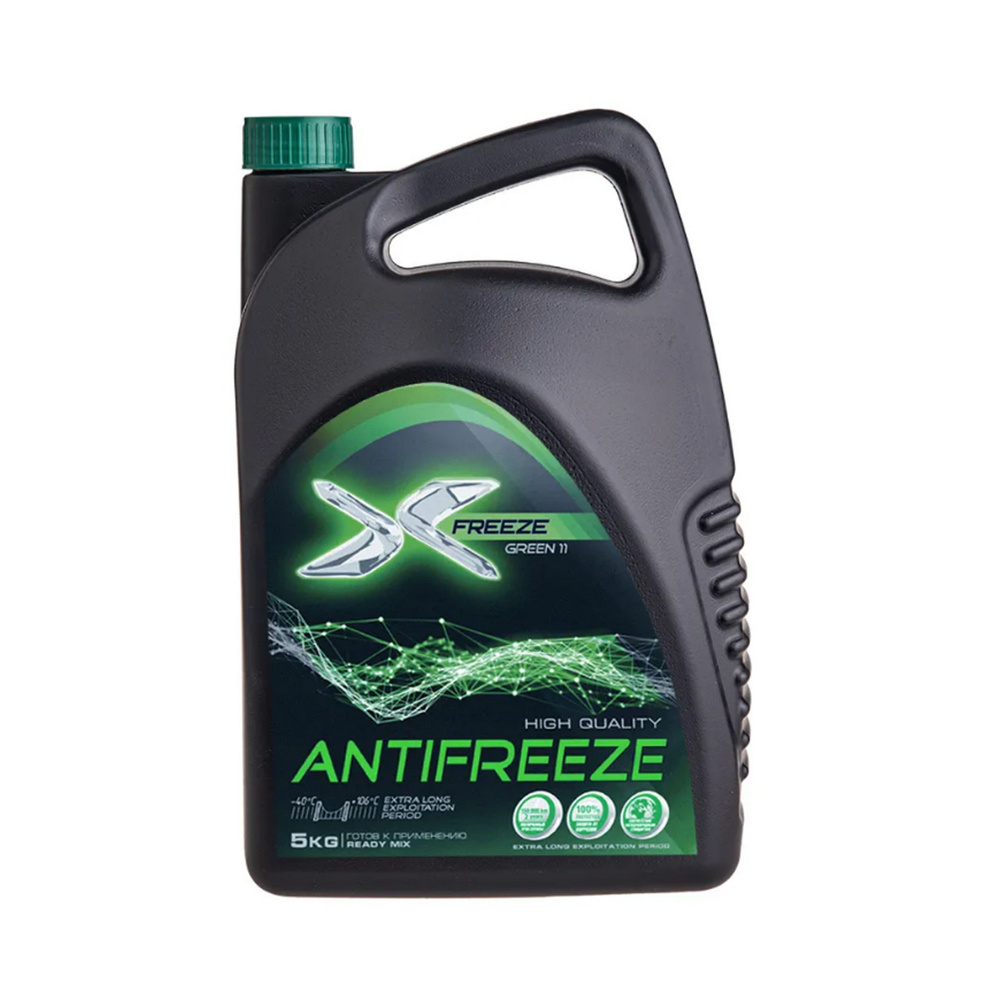 Антифриз X-FREEZE Green 11 зеленый 5 кг, охлаждающая жидкость для автомобиля  #1