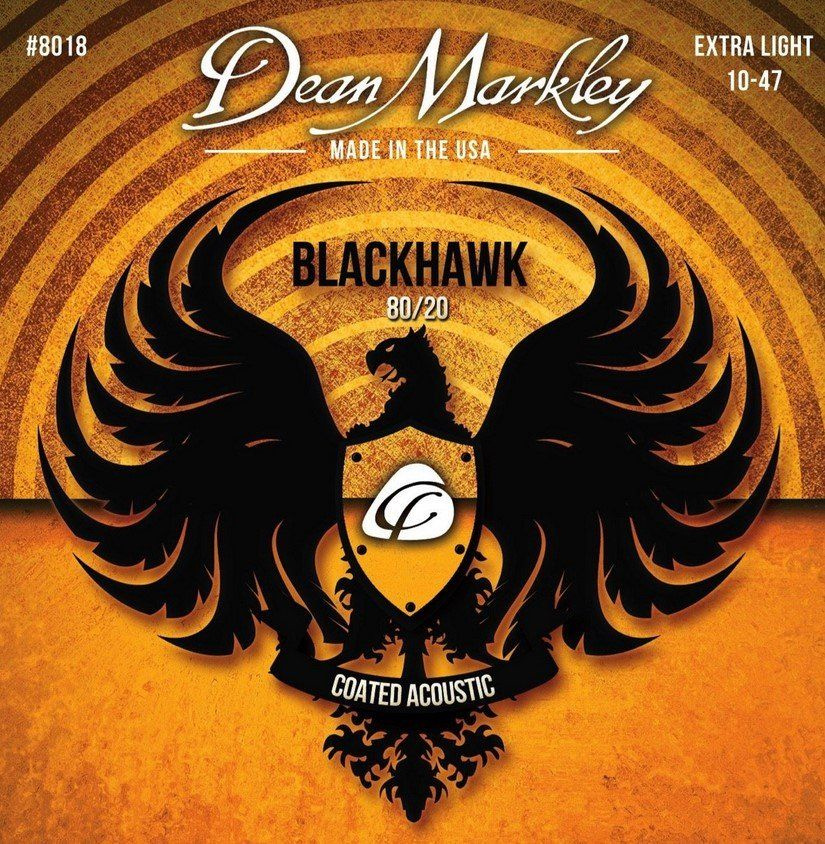 Комплект струн для акустической гитары Dean Markley Blackhawk 80/20 DM8018, 10-47  #1