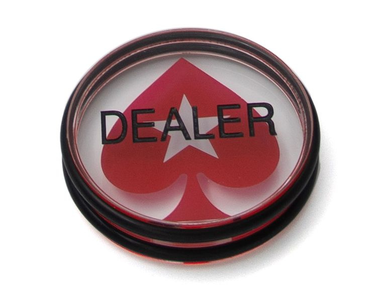 Прозрачная фишка для игры в покер с красным узором из акрила  #1