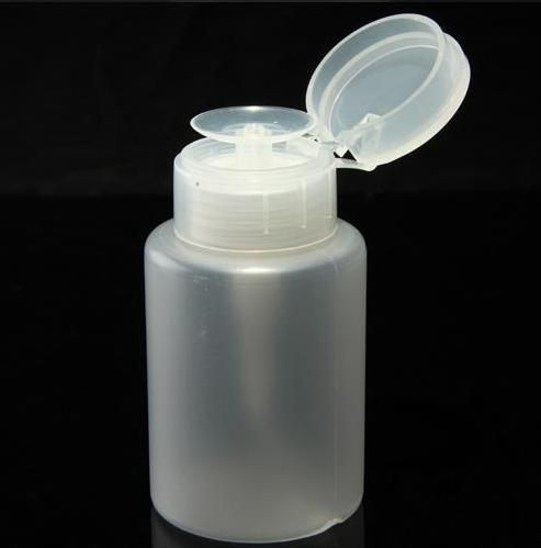 Помпа для жидкости (прозрачный пластик с крышкой) / бутылочка для обезжиривателя белая, 150 мл  #1