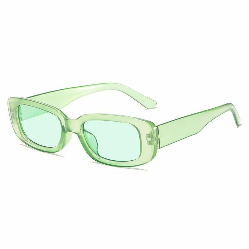 Очки солнцезащитные унисекс прямоугольные/ туристический аксессуар / модные очки, Зеленые Прозрачные #1