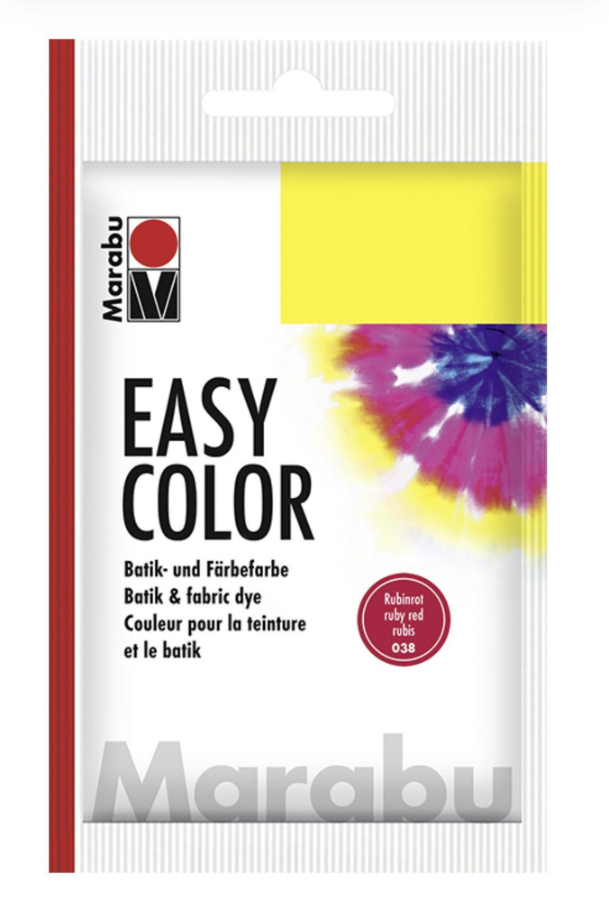 Краска для окрашивания ткани вручную Easy Color, 25г, рубиновый  #1