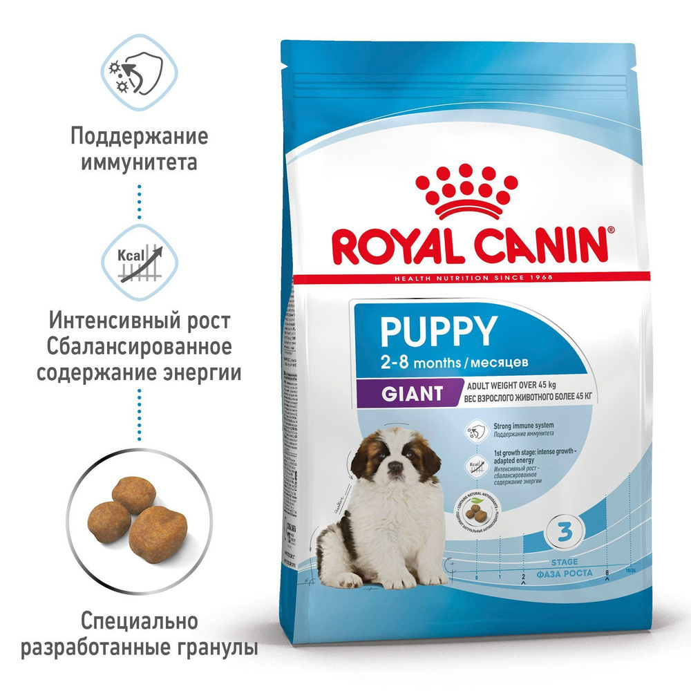 Корм для собак Royal Canin Корм Giant Puppy сухой для щенков очень крупных размеров до 8 месяцев  #1