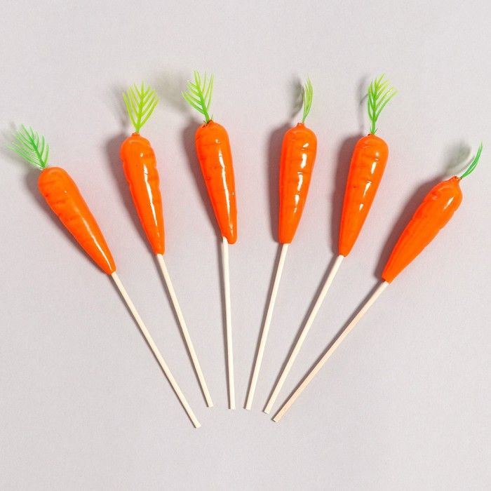 Шпажки Морковь , набор 6 шт, цвет оранжевый #1