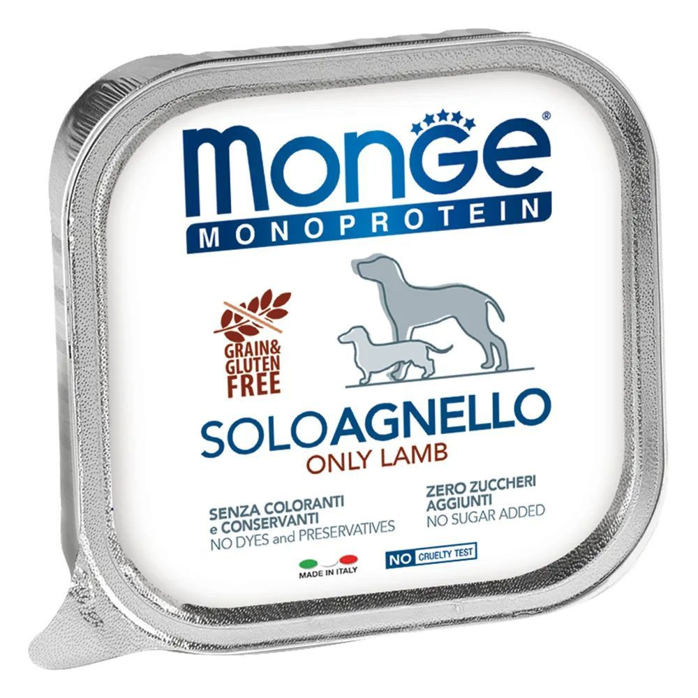 Влажный корм Monge Dog Monoprotein для собак, паштет из ягненка, консервы 150 г*24шт  #1