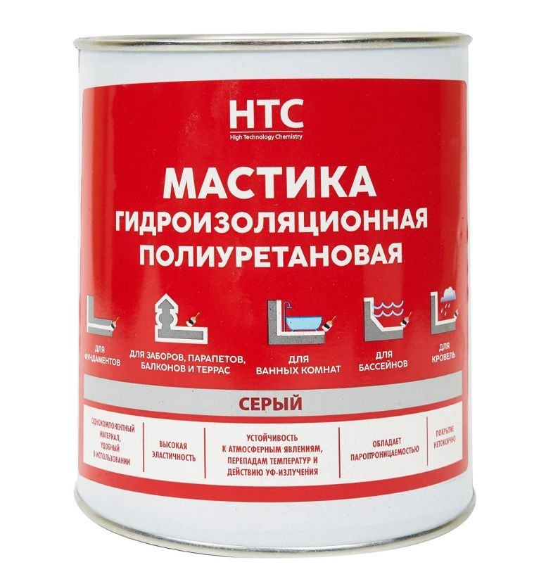 Мастика гидроизоляционная полиуретановая HTC 1 кг цвет серый  #1