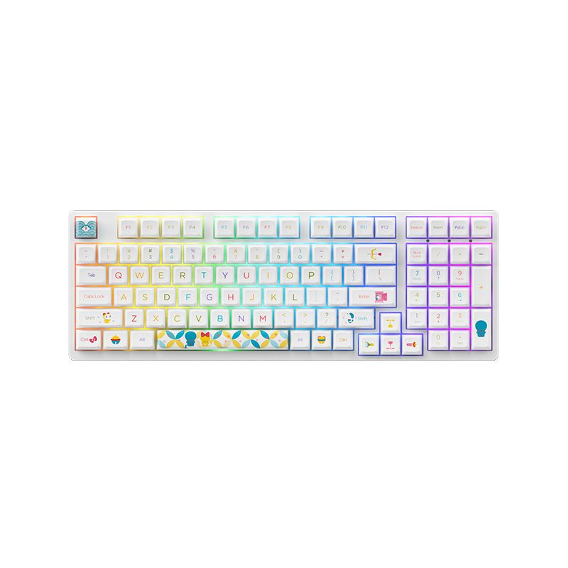 AKKO Игровая клавиатура беспроводная 3098B Doraemon Rainbow, (CS Jelly Pink), белый  #1