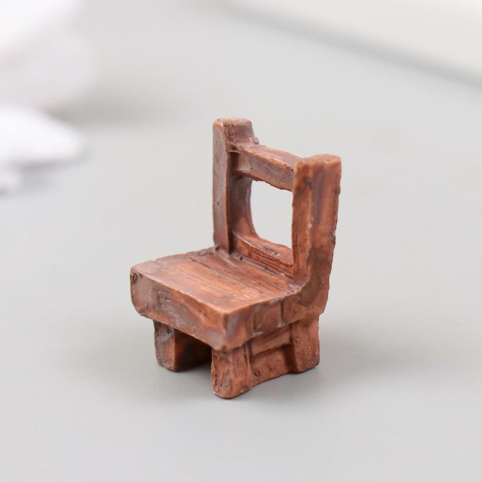 Фигурка для флорариума полистоун "Деревянный стул" 1,8х1,5х2,5 см, 4 штуки  #1