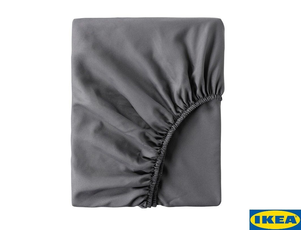 Простыня на резинке темно-серая 90x200 см. BRUKSVARA IKEA БРУКСВАРА  #1
