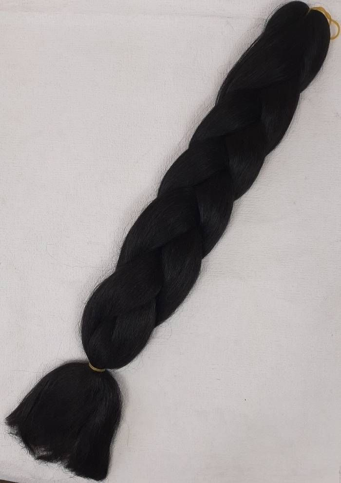 Канекалон-коса однотонная, черная A02 1B, 60см, 100гр, 1 шт #1