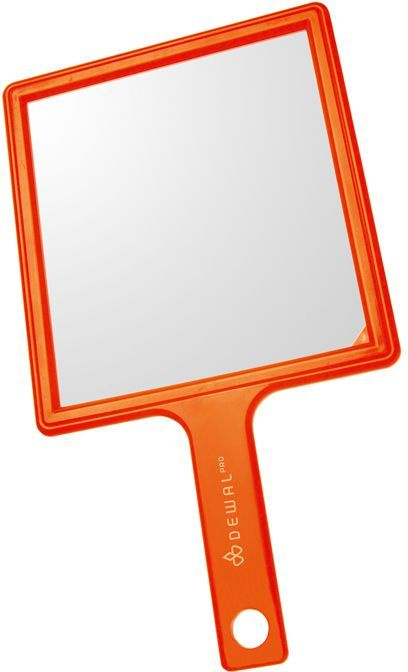 Зеркало заднего вида DEWAL PRO с ручкой, пластик, оранжевое 21,5х23,5 см MR-051  #1