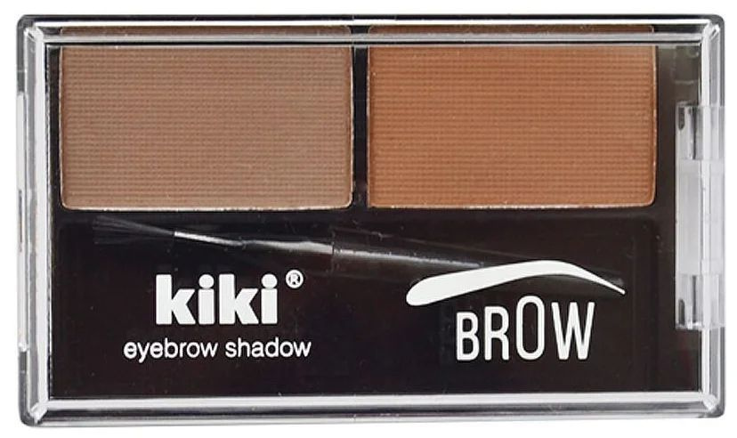 Kiki Brow Двойные тени для бровей тон 02 Коричневый и золотисто-коричневый  #1
