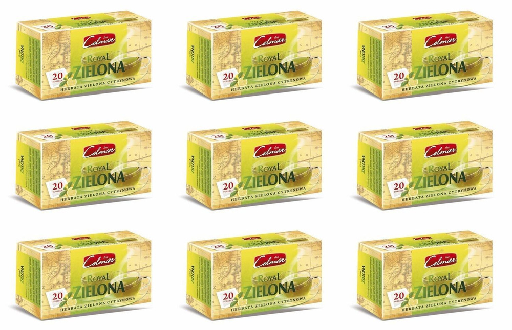 CELMAR Чай Green tea Royal Green lemon, 20 пак по 1,7 г, 9 уп #1