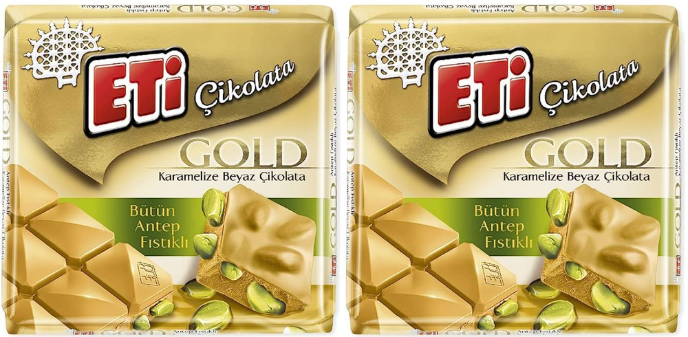 Фисташковый карамелизированный белый шоколад Eti Gold, 2 шт по 60 г, Турция  #1