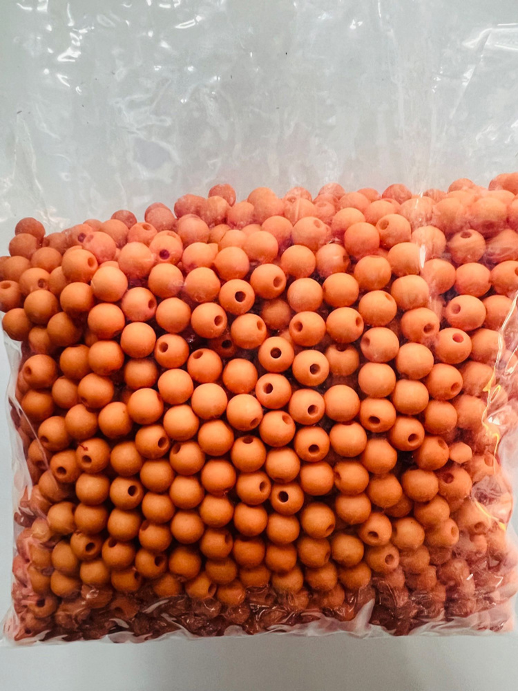 Бусины матовые 8 мм в уп.500 гр, оранжевые . #1