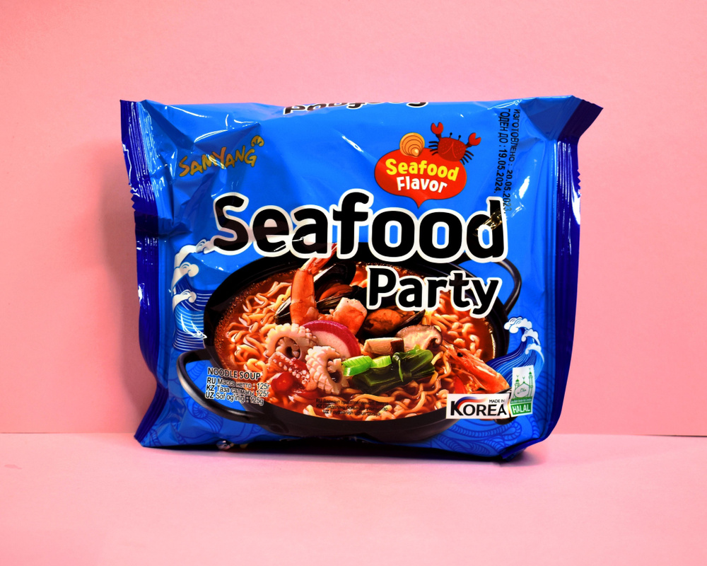 SAMYANG SEAFOOD PARTY / Лапша со вкусом морепродуктов из Кореи / 125г.  #1