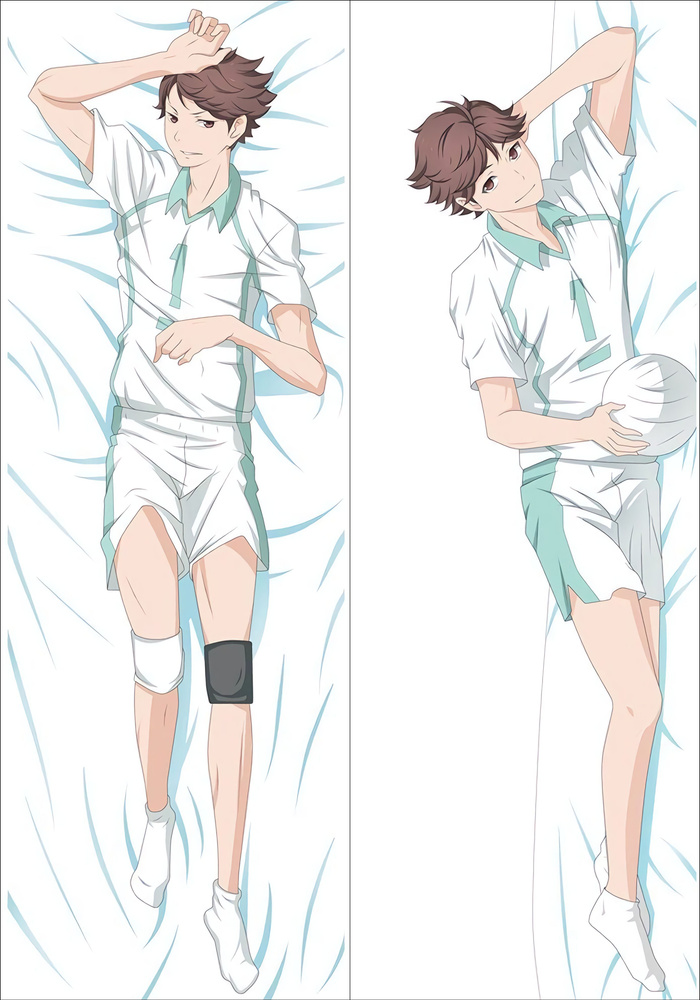 Дакимакура подушка-обнимашка с принтом 40 х 12 см по аниме: Волейбол !! Оикава  #1