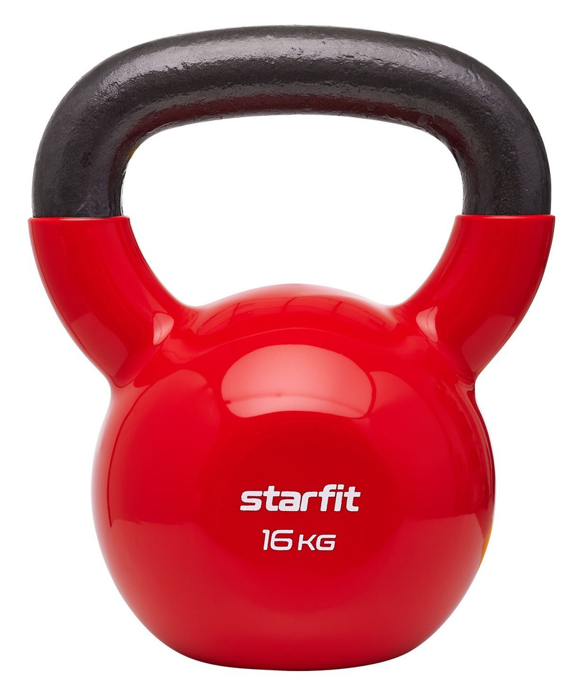 Гиря виниловая Starfit DB-401, Внутренний материал -чугун,Красная 16 кг  #1