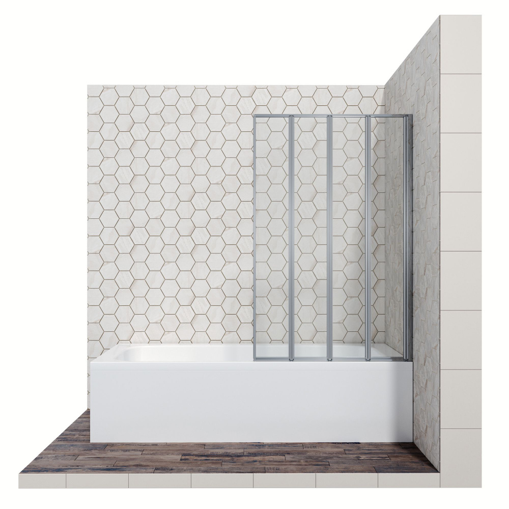 Стеклянная шторка для ванной со складывающимися во внутрь дверями Ambassador Bath Screen 16041110R: правосторонняя #1
