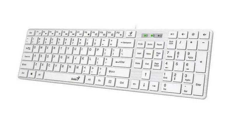 Genius Клавиатура проводная Клавиатура Genius SlimStar 126, White, USB #1