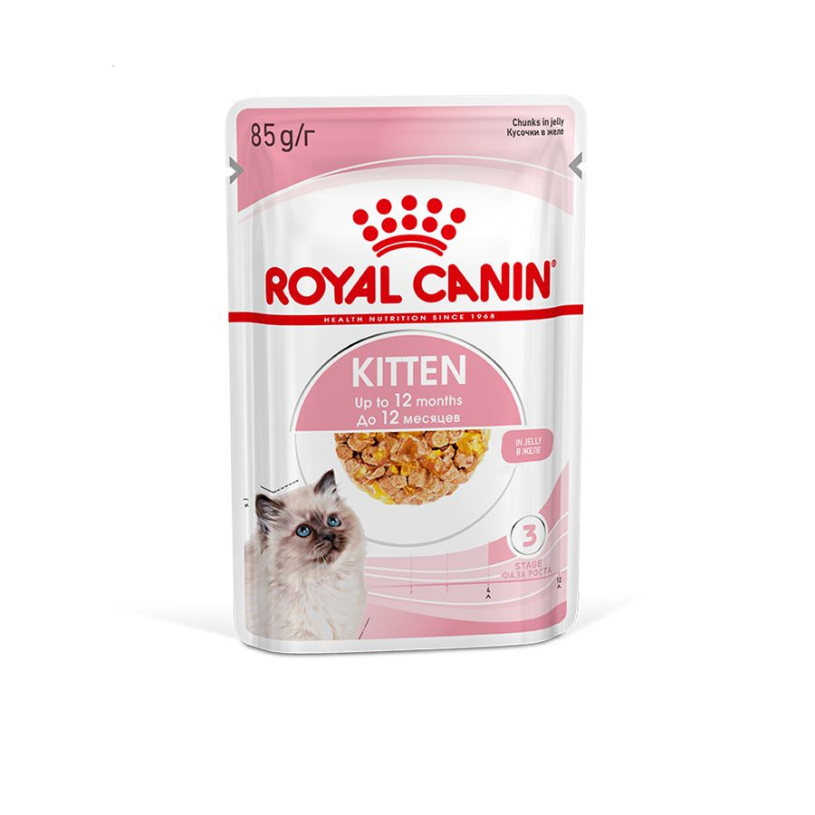 Royal Canin Kitten влажный корм котят до 12 месяцев кусочки в желе, в паучах - 85 г  #1