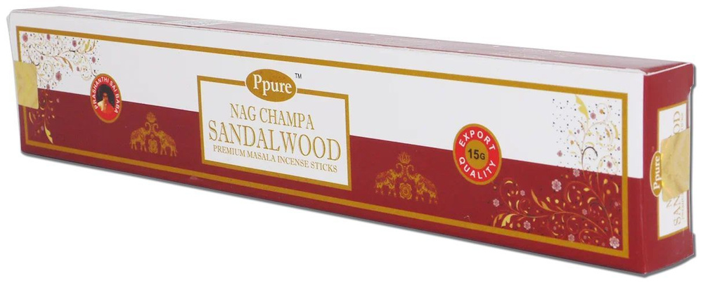Благовония Sandal wood Ppure Пипьюр Сандаловое дерево, ароматические палочки, индийские, для дома, медитации, #1