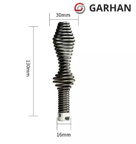 Насадка на трос сантехнический двойная грушевидная, спираль GARHAN 16мм. Насадки для спиралей, троса, #1