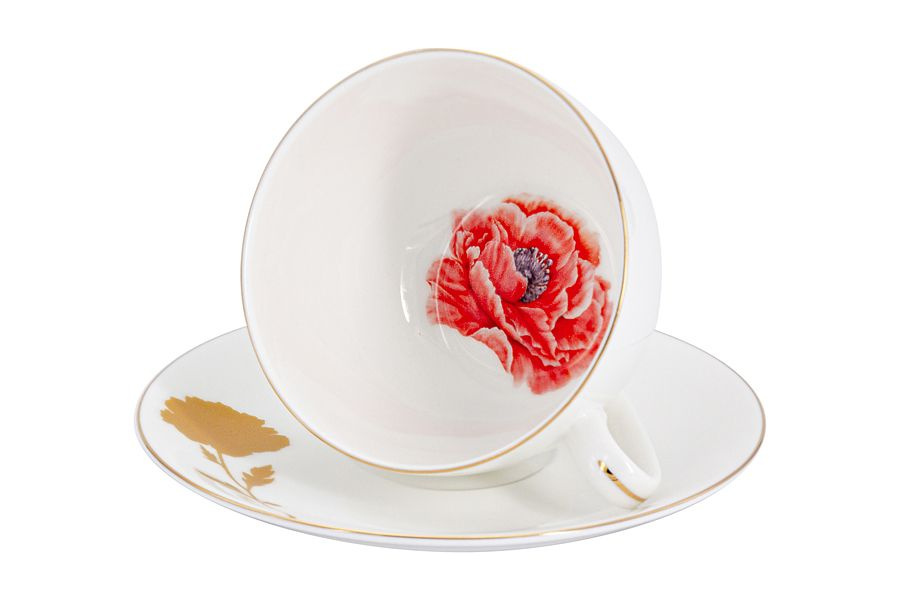 Чайная пара Anna Lafarg Emily Flowers, набор для чаепития на 1 персону: чашка 250 мл, блюдце из фарфора, #1